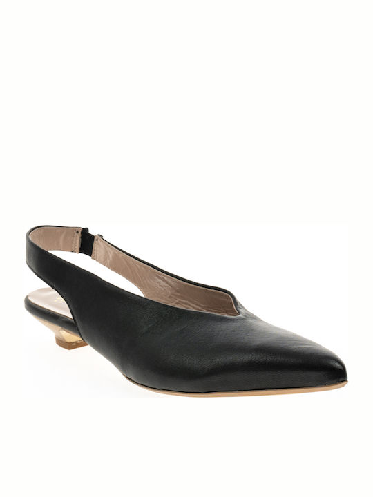 Paola Ferri Leather Black Low Heels