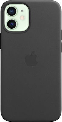 Apple Leather Case with MagSafe Back Cover Μαύρο (iPhone 12 mini)