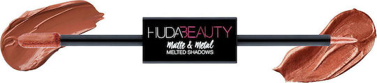 Huda Beauty Matte & Metal Melted Shadows Διπλή Σκιά Ματιών Matte σε Υγρή Μορφή με Καφέ Χρώμα 2ml