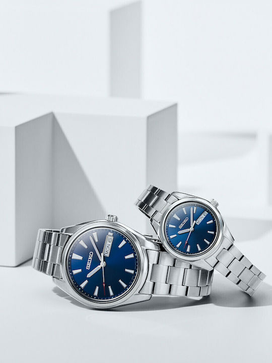 Seiko Conceptual Ρολόι Μπαταρίας με Μεταλλικό Μπρασελέ