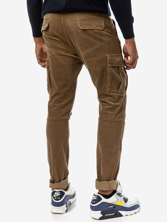 Trousers Cargo Elastic Brown