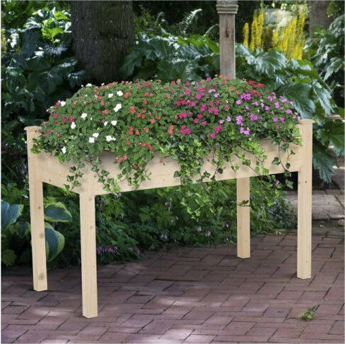 Outsunny Blumenkasten Hölzernes Braun 122.5x56.5x76cm.