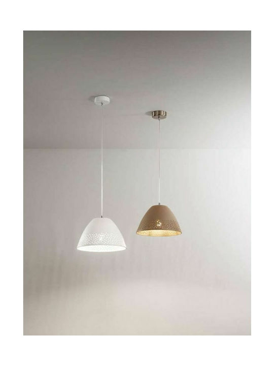 Fabas Luce Casale Pendant Light Single-Light Bell for Socket E27 White