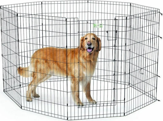 Midwest Foldable Park Dog Octagon Without Bottom 61x122cm. made of Metal in Black Color 61 x 122cm 5sq.m.