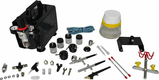vidaXL Aerograf cu recipient 22ml Bec 0.3mm και 0.8mm Presiune 3.5bar Module