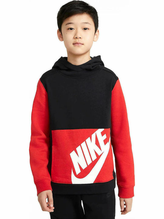 Nike Παιδικό Φούτερ με Κουκούλα για Αγόρι Κόκκινο Sportswear