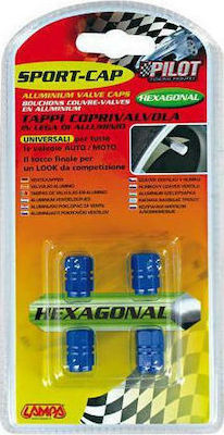 Lampa Καπάκια Βαλβίδων Sport-Cap Hexagonal Μπλε 4τμχ