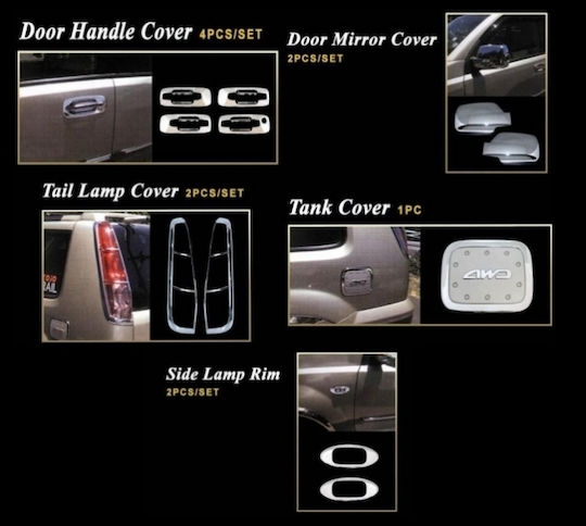 Auto Gs Φρυδάκια Φαναριών για Nissan X-Trail Διακοσμητικό Σετ Χρωμίου Nissan X-TRAIL 2002