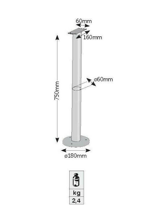 Viometal LTD Κολώνα Γραμματοκιβώτιο Μεταλλικό