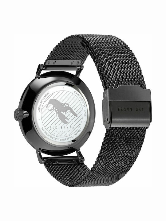Ted Baker Mimosaa Herrenuhr 41mm Batterie mit Schwarz Metallarmband