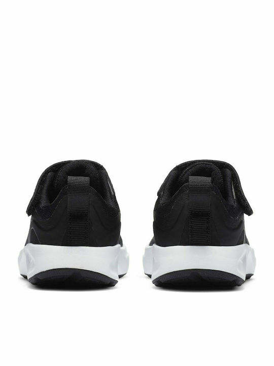 Wearallday Kids Sports Shoes Running with Hoop & Loop Closure Black / White