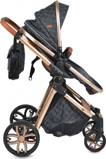 Cangaroo Alma Adjustable 2 in 1 Baby Stroller Suitable for Newborn Dark Grey 7.5kg