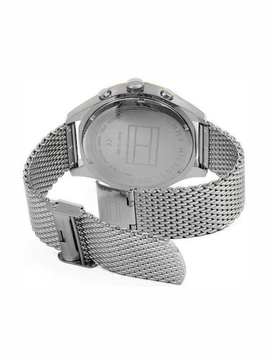 Tommy Hilfiger Gavin Ανδρικό Ρολόι 44mm Χρονογράφος Μπαταρίας με Ασημί Μεταλλικό Μπρασελέ