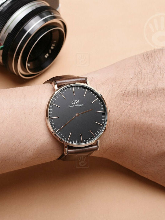 Daniel Wellington Classic Bristol Ρολόι Μπαταρίας με Δερμάτινο Λουράκι