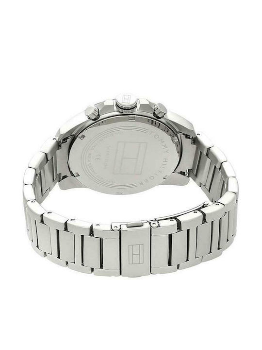 Tommy Hilfiger Decker Men's Watch 46mm Chronograph Battery with Silver Metal Bracelet