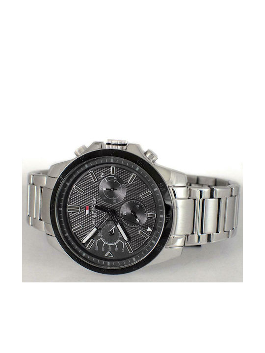 Tommy Hilfiger Decker Men's Watch 46mm Chronograph Battery with Silver Metal Bracelet