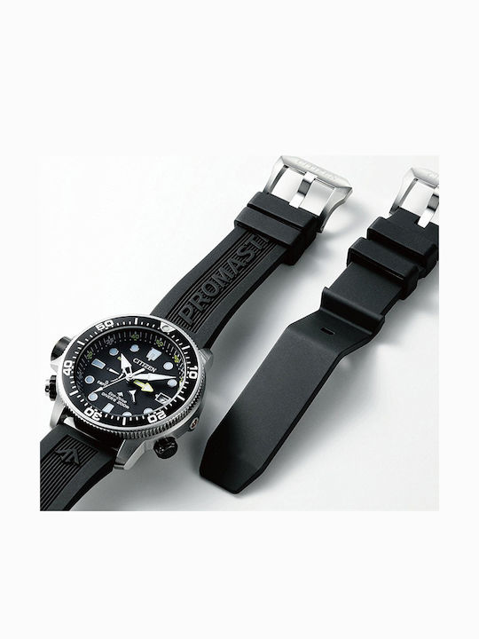 Citizen Promaster Aqualand Ανδρικό Ρολόι 46mm Eco - Drive με Μαύρο Καουτσούκ Λουράκι