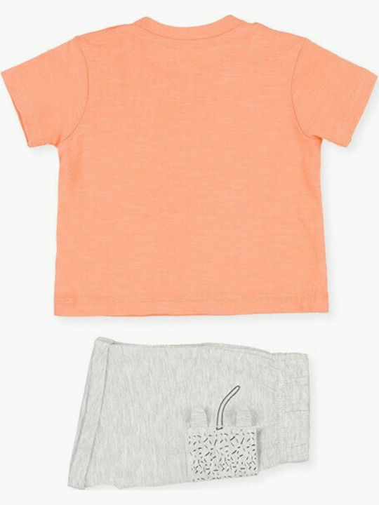 Losan Kids Set with Shorts Summer 2pcs Orange Σετ Σορτσάκι με Μπλουζάκι 01-V8004AL 01V-8004AL