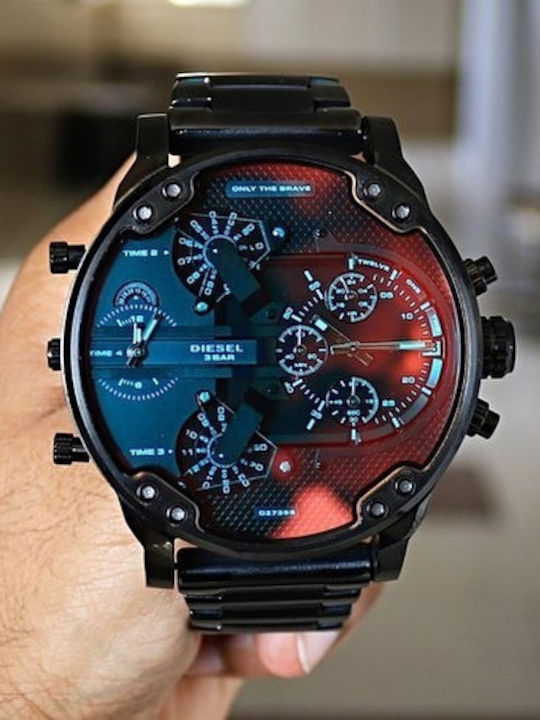 Diesel Mr Daddy 2.0 Men's Watch 57mm Chronograph Battery with Black Metal Bracelet