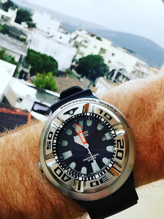 Citizen Promaster Ανδρικό Ρολόι 48mm Eco - Drive με Μαύρο Καουτσούκ Λουράκι