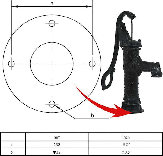 vidaXL Decorative Water Pump Cast Iron 40cmx15cmx68cm 43867