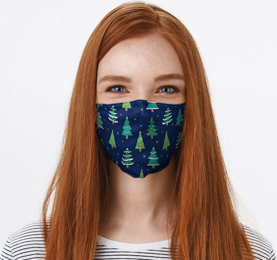 Puckator Cloth Face Mask Large Navy Blue XMASK88L 1pcs