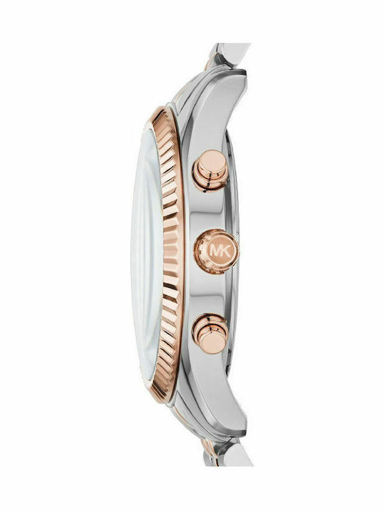 Michael Kors Lexington Γυναικείο Ρολόι 45mm Χρονογράφος Μπαταρίας με Ροζ Χρυσό Μεταλλικό Μπρασελέ