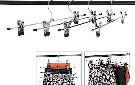 Songmics for Pants / Skirts with Heavy Duty Clips Wardrobe Hanger for Pants Metallic Silver CRI003-20 20pcs