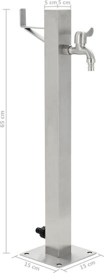 vidaXL Decorative Faucet Garden Stainless Steel Floor Square 65cm 45454