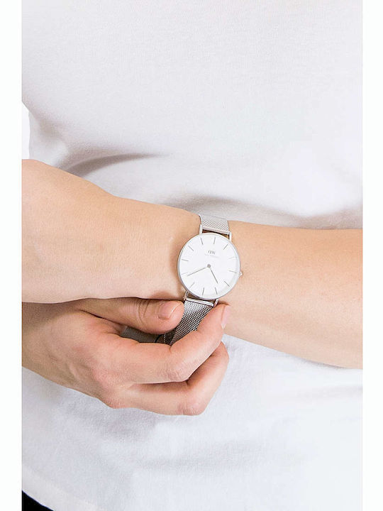 Daniel Wellington Classic Petite Women's Watch with Silver Metal Bracelet