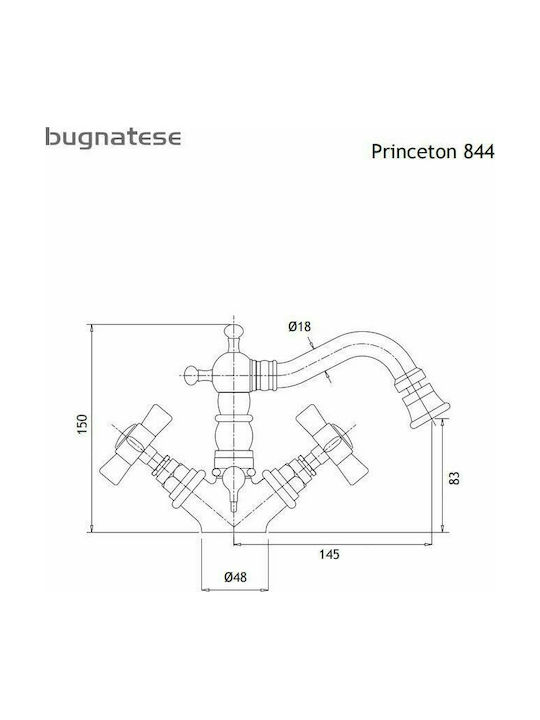 Bugnatese Princeton 844 Retro Baterie Bidet Bronz