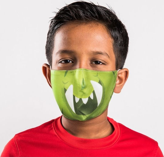 Puckator Reusable Face Covering Small 4-12 Ετών Monsters Green 1τμχ