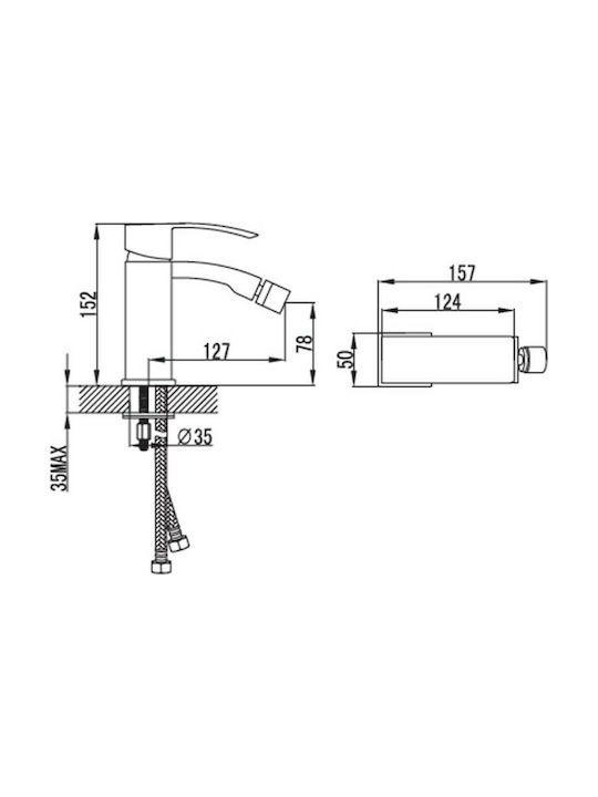 Karag Ginko Baterie Bidet Chrome