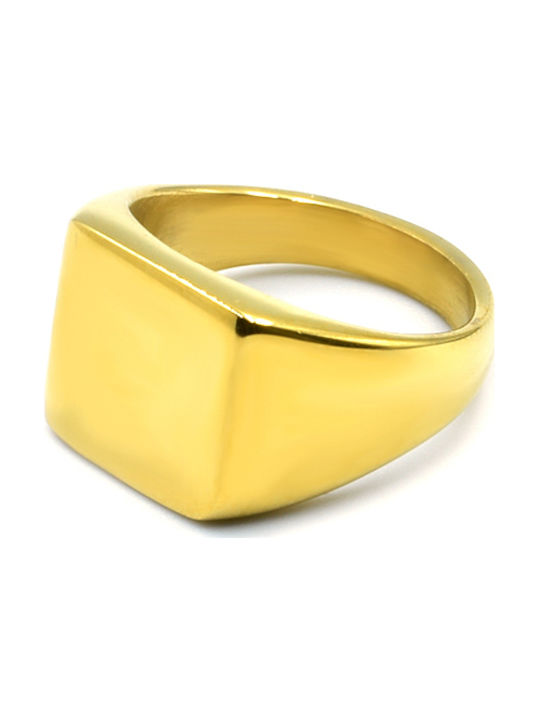 Stainless Steel Chevalier Ring Honor Gold