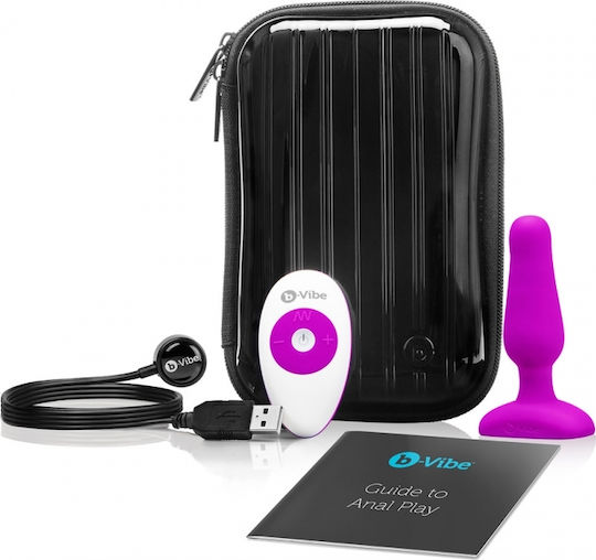 b-Vibe Novice Plug Anal Plug mit kabelloser Funktion und Vibration Fuchsie 10cm