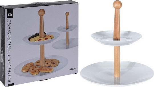 Excellent Houseware Porzellan Etagere 2 Etagen Weiß Ø24cm 1Stück Excellent Houseware Porzellan Etagere 2 Etagen Weiß Ø24cm 1Stück