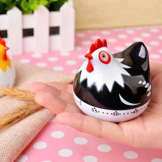 Countdown Analog Kitchen Timer Chicken Black