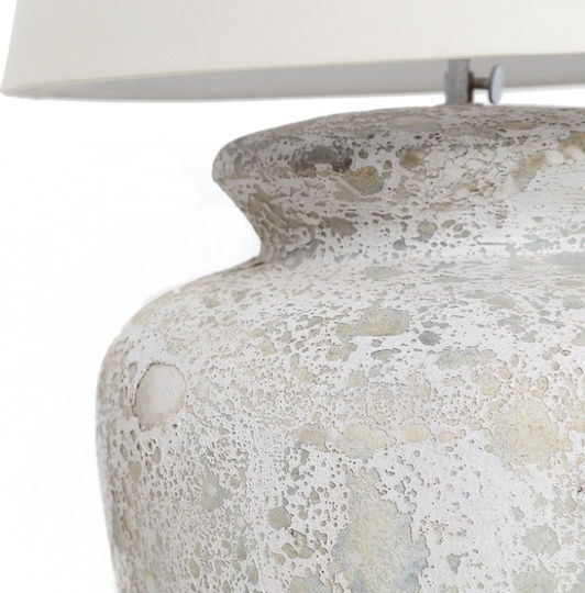 Soulworks Zimp Ceramic Table Lamp for Socket E27 with White Shade and Gray Base