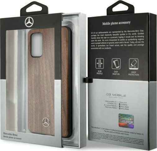 Mercedes-Benz Wood Cover Задна корица Дърво Кафяв (Galaxy S20+)