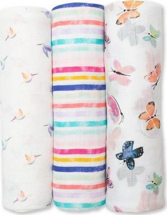Lulujo Swaddle Blanket 120x120cm 3 Pieces