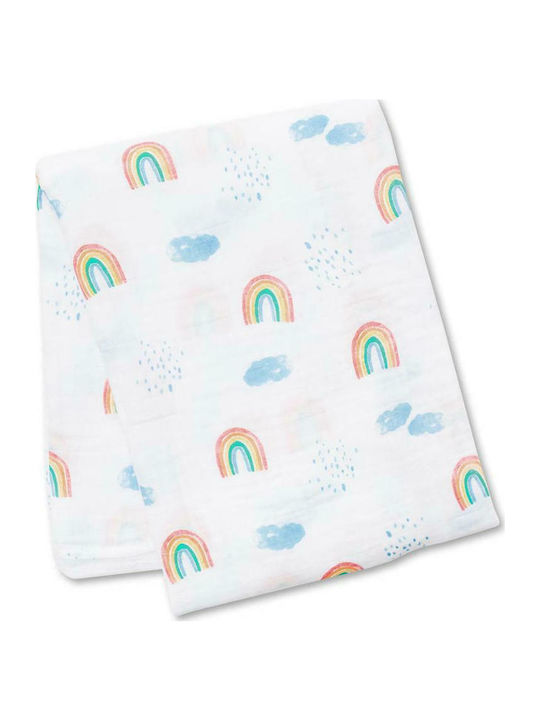 Lulujo Rainbow Sky Piqué-Swaddle-Tuch 120x120cm. 1Stück