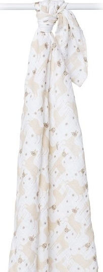 Lulujo Modern Llama Muslin Swaddle Wrap Multicolour 120x120cm.