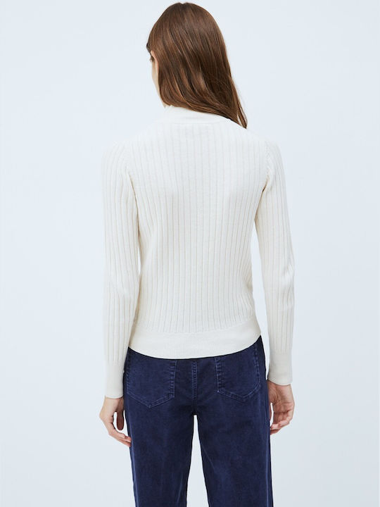 Pepe Jeans Fiona Perkins Women's Long Sleeve Sweater Cotton Turtleneck Buttermilk
