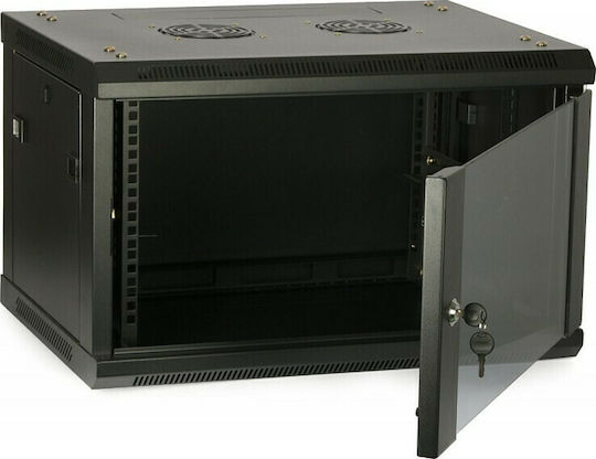 Safewell Επιτοίχια Καμπίνα Rack 9U 60x55x60cm Μαύρο SMB6509