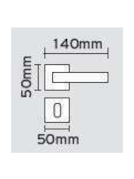 Viometale Lever Middle Door with Rosette 06.350 Pair Nickel