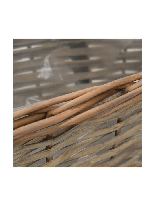 vidaXL Σετ Ζαρντινιέρες από Wicker με Επένδυση PE 40x16x13cm 2τμχ 246828