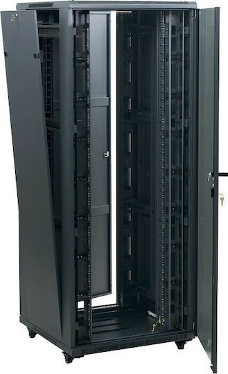 Central Επιδαπέδια Rack Cabinet 42U με 2 Διάτρητες Πόρτες 80x100x207cm Black 9900596042/C2