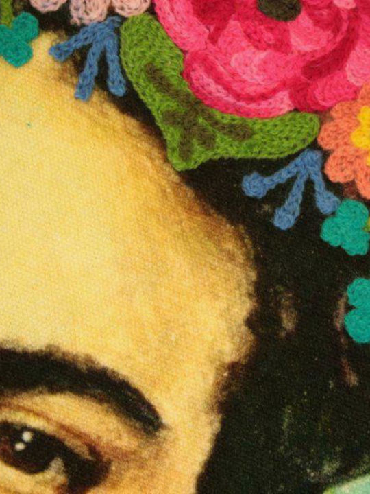 Synchronia Frida Kahlo Cotton Shopping Bag in Turquoise color
