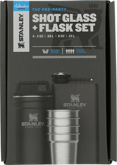 Stanley The Pre-Party Shotglass & Flask Camping Set with 4 Glasses & Flask 230ml 6pcs