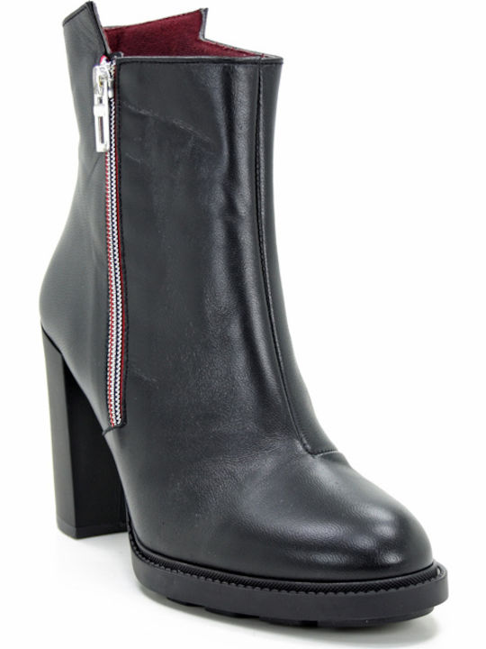 Leder Stiefeletten Damen Schwarz